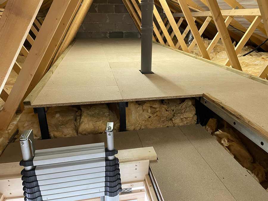 Loft boarding with insulation
